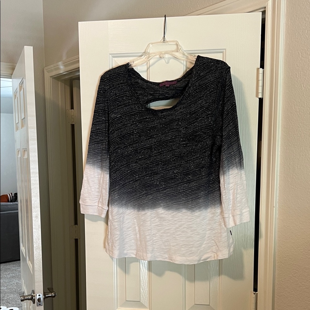 Chic Black and White Ombre Top